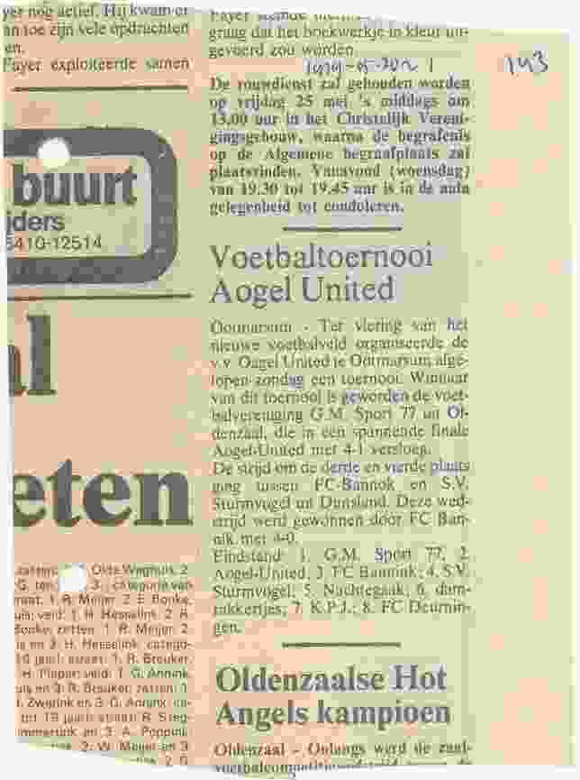 uitslag AU-toernooi op 1979-05-20