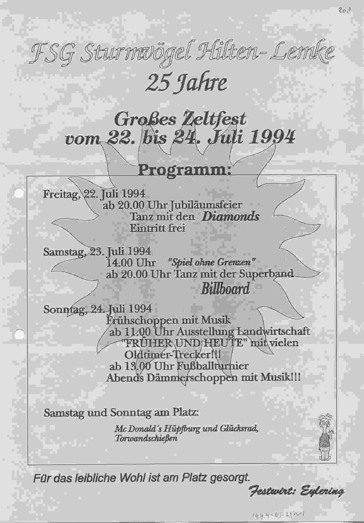 25-jarig jubileum van De Sturmvögel 1994-07-23