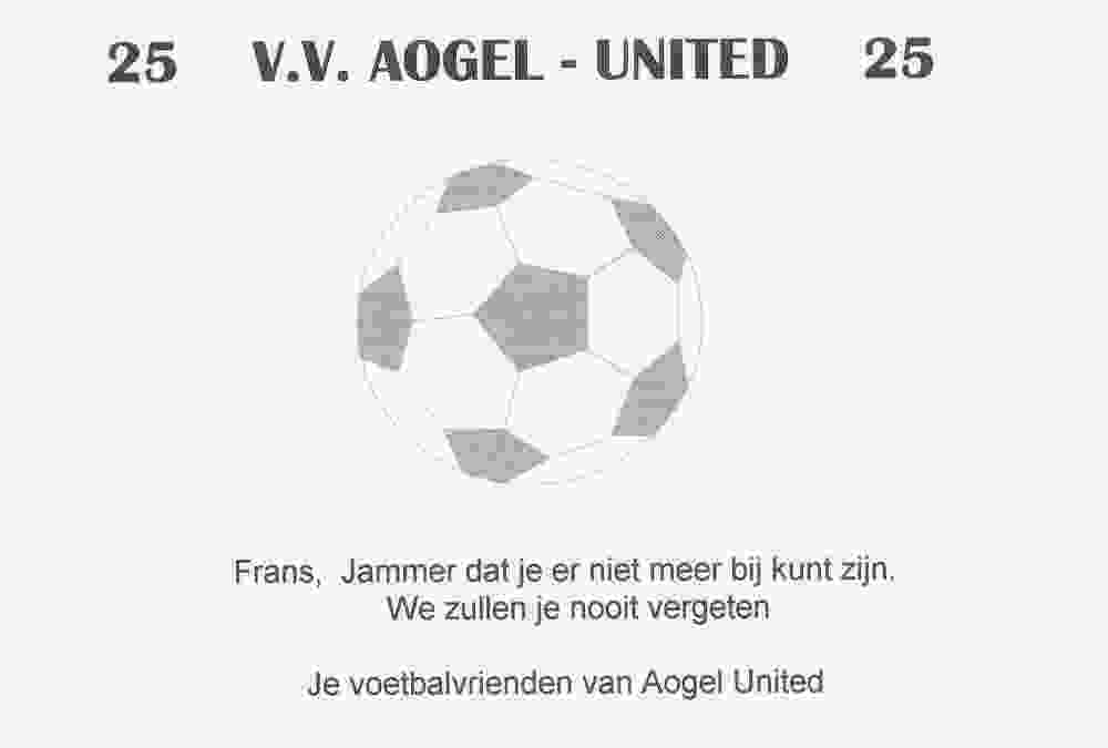 25 jarig jubileumsfeest Aogel United op 1997-03-22